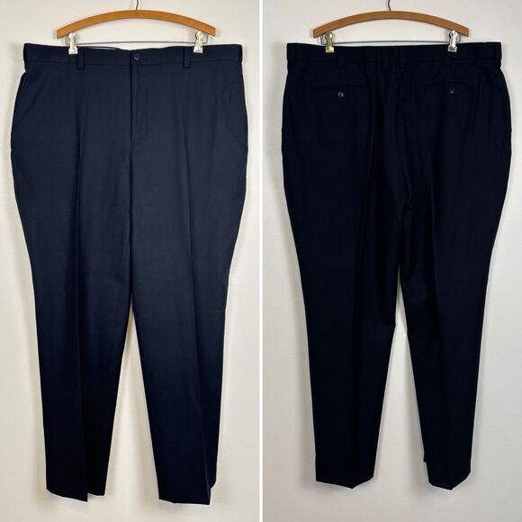VTG LL Bean Suit Mens 52R Navy Blue 100% Wool Blazer and Comfort Waist Pants 44W - Picture 13 of 14